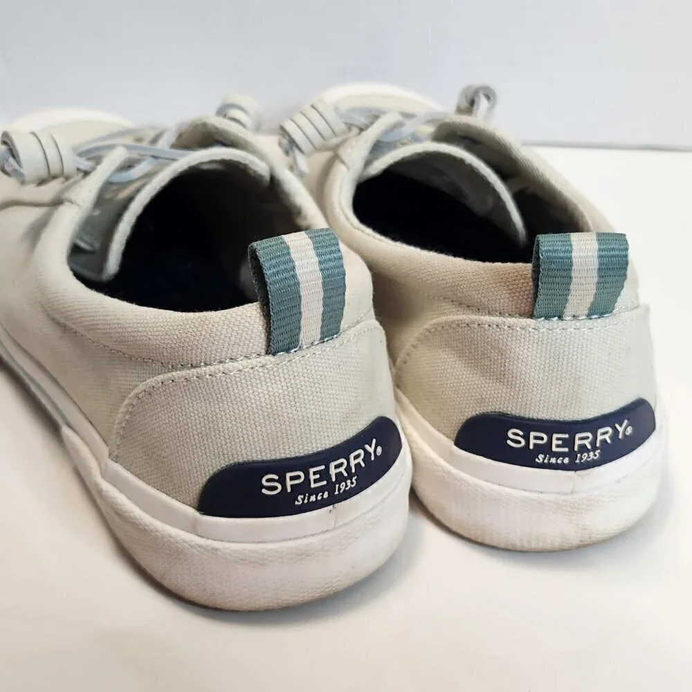 Women's Sperry Pier Wave Lace To Toe Retro Cap Sneaker Bone White Size 8